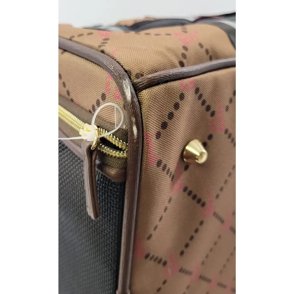 *Z) Betsey Johnson Pet Carrier Bag Chocolate TSA Compliant Up to 16lbs Dog Cat